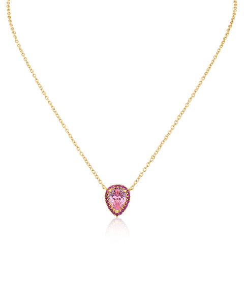 Pink Pear CZ Pendant