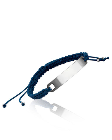 Blue Woven Bar Bracelet