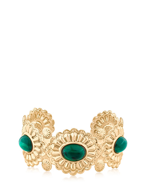 Vintage Baroque Oval Stone Cuff