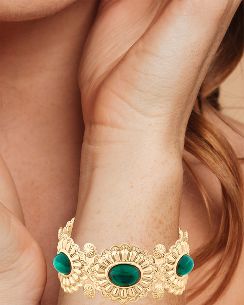 Vintage Baroque Oval Stone Cuff
