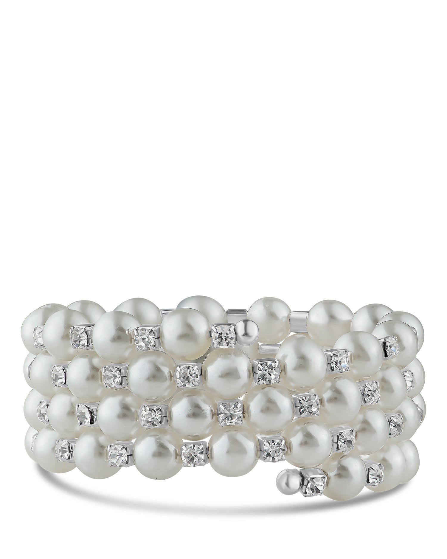 Pearl and Crystal Wrap Bracelet