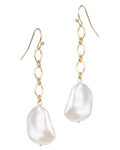 Pearl and Chain Drop Earrings