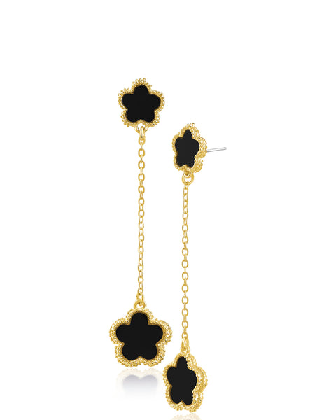 Resin Clover Drop Earrings