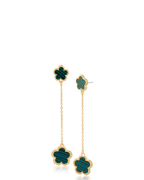 Resin Clover Drop Earrings
