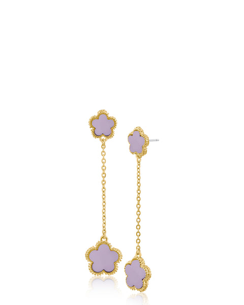 Resin Clover Drop Earrings