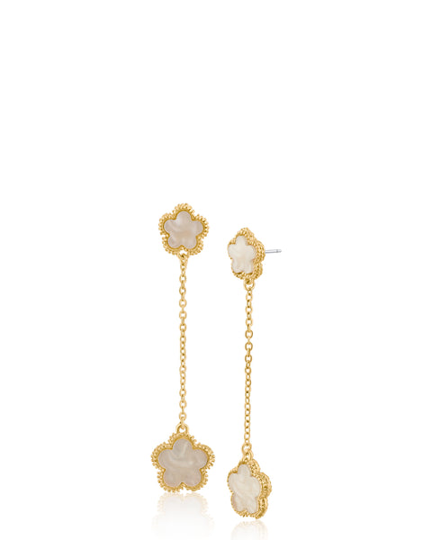 Resin Clover Drop Earrings