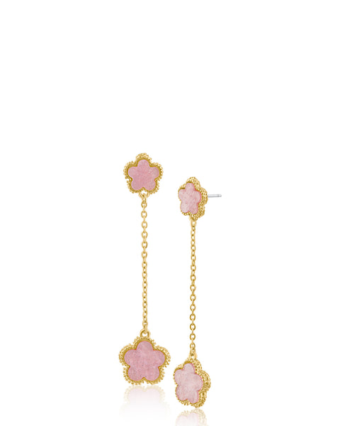 Resin Clover Drop Earrings