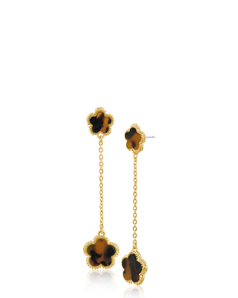 Resin Clover Drop Earrings