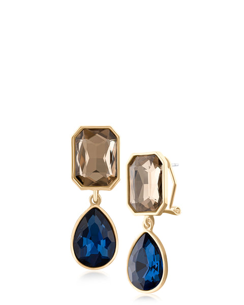 Faceted Emerald Crystal Pear Drop Earrings