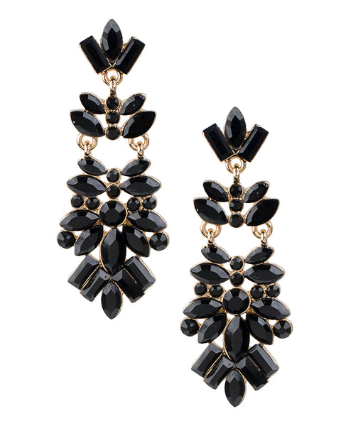 Purple Crystal Cluster Earrings