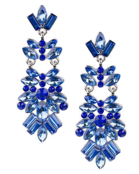 Purple Crystal Cluster Earrings