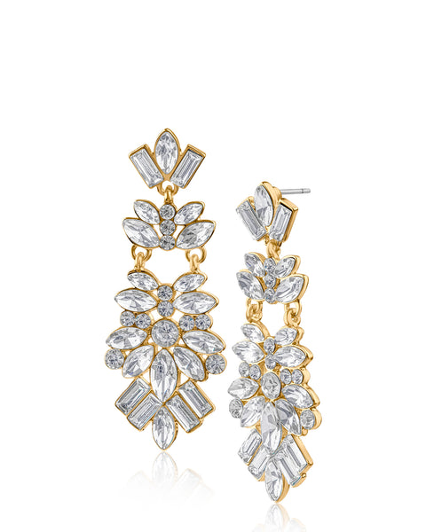 Purple Crystal Cluster Earrings