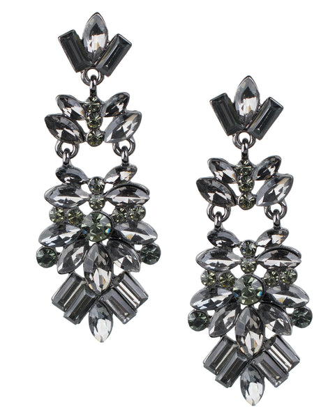 Purple Crystal Cluster Earrings