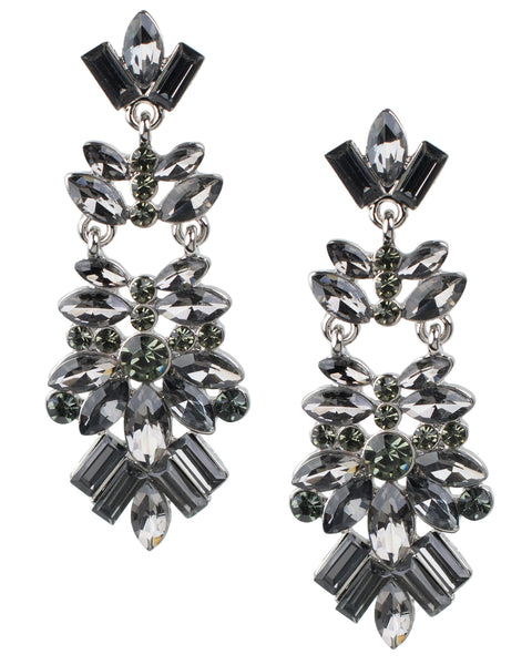 Purple Crystal Cluster Earrings