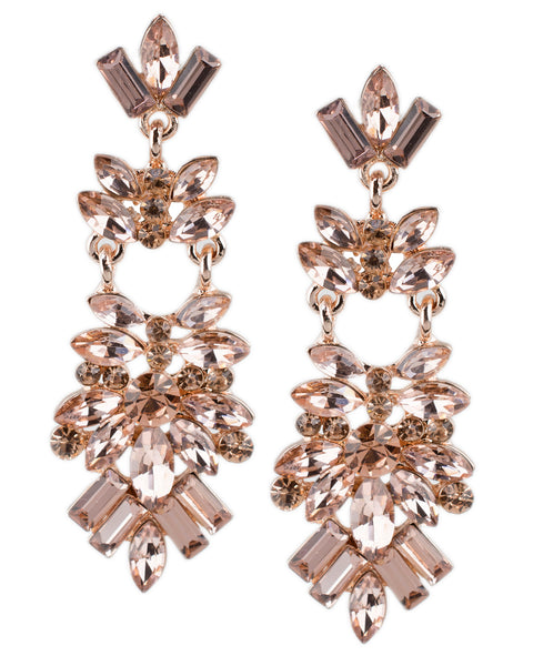 Purple Crystal Cluster Earrings