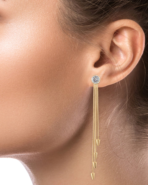 Crystal Snake Chain Drop Earrings