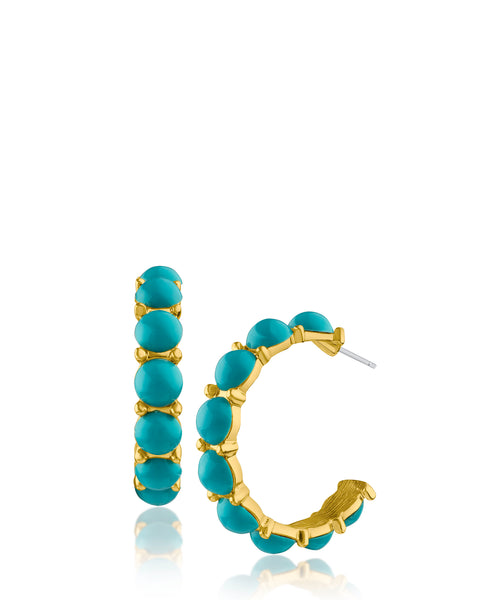 Large Turquoise Hoop Earrings