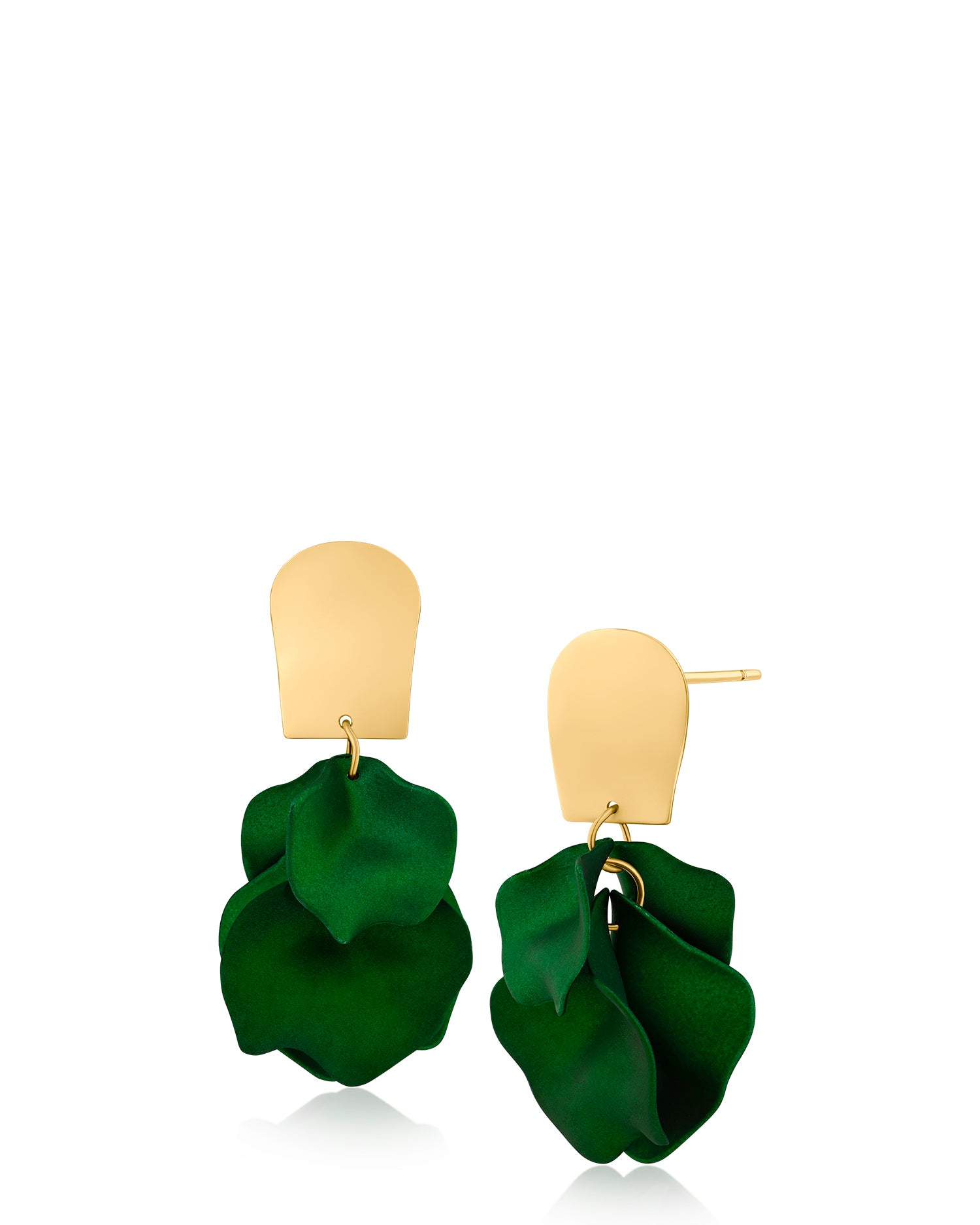 Green Leaf Drop Earrings