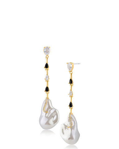 Crystal and Pearl Drop Earrings