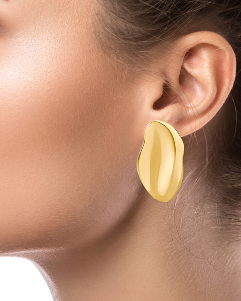 Misshaped Gold Plated Earrings