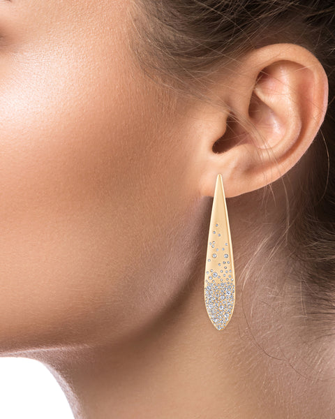 Gold-Tone Crystal Pavé Drop Earrings