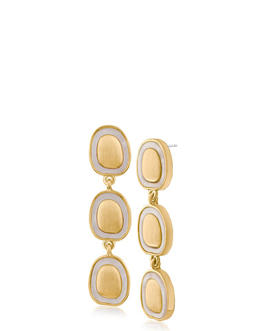 Triple Disc Drop Earrings