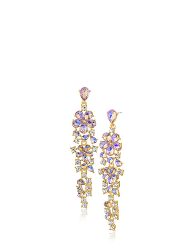 Floral Crystal Drop Earrings