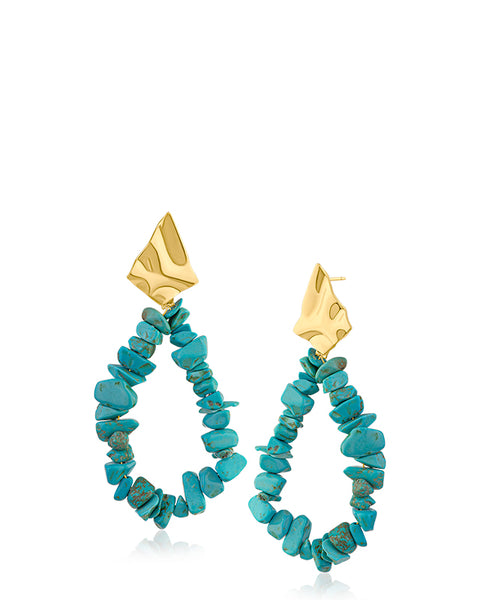 Turquoise Beaded Teardrop Earrings