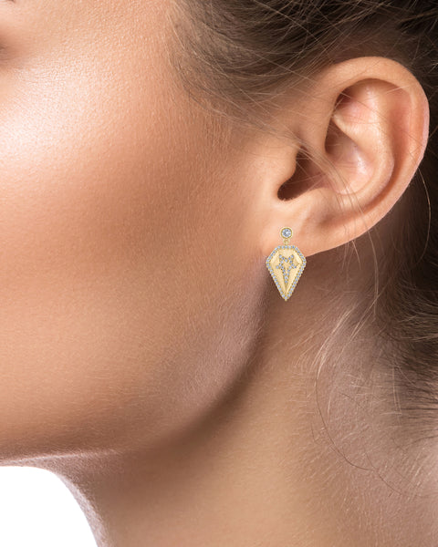Gold-Tone Crystal Starburst Drop Earrings