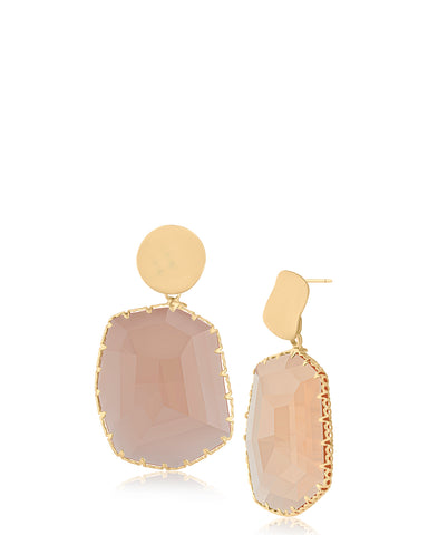 Pink Glass Drop Earrings