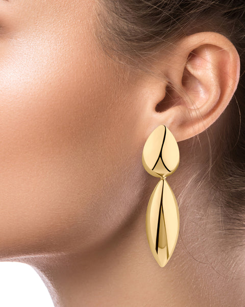 Elongated Teardrop Drop Earrings