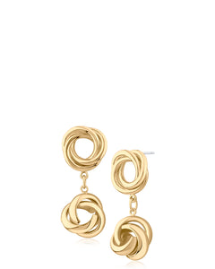 Double Gold Knot Earrings