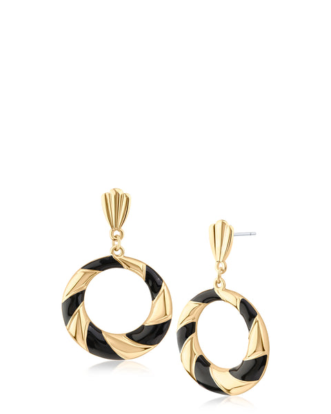 Striped Drop Earrings