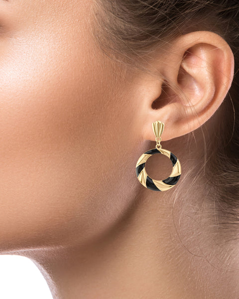 Striped Drop Earrings