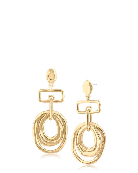Linked Oval Drop Earrings