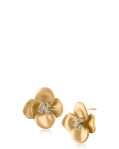 Floral Button Earrings