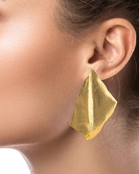 Sculpted Gold-Tone Statement Earrings