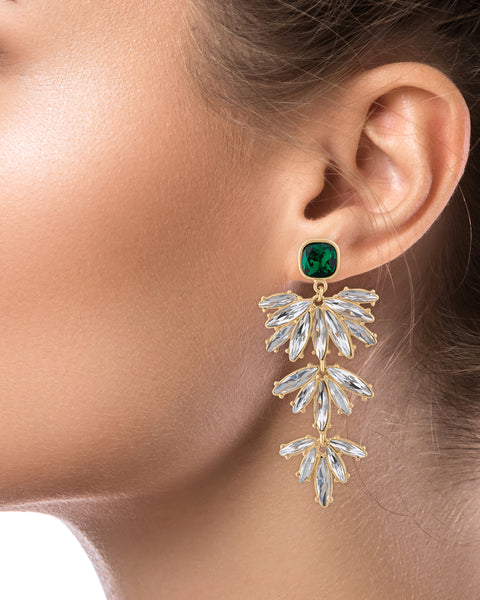 Crystal Marquise Graduated Drop Earrings