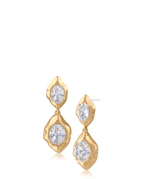 Abstract Crystal Liquid Drop Earrings