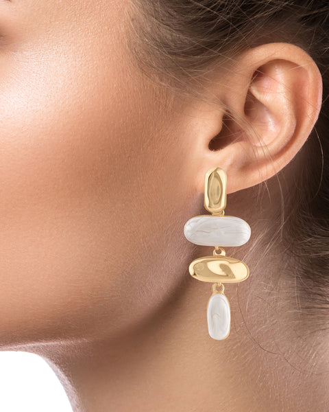 Organic Pebble Cascade Earrings