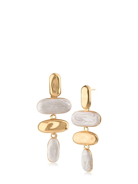 Organic Pebble Cascade Earrings
