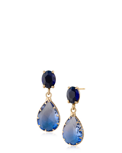 Graduating Shades of Blue Drop Earrings