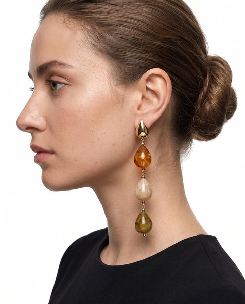 Cascading Teardrop Statement Earrings