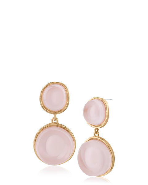 Simulated Pink Quartz Drop Earrings