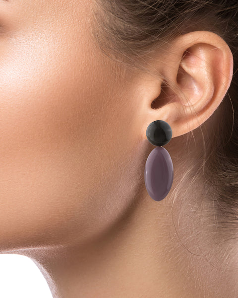 Retro Color-block Drop Earrings