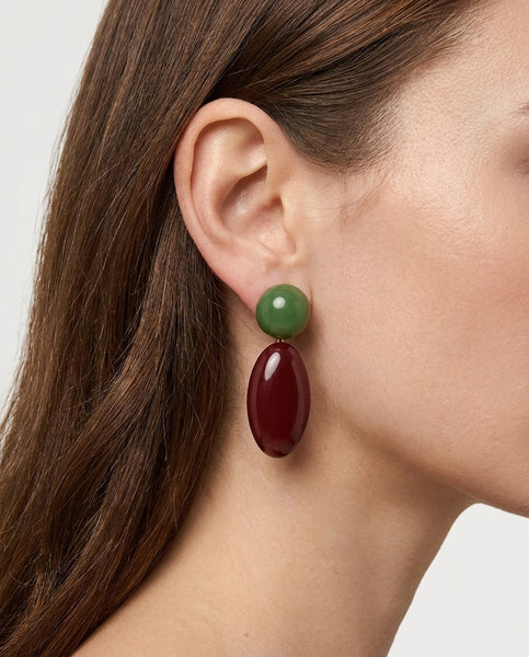 Retro Color-block Drop Earrings
