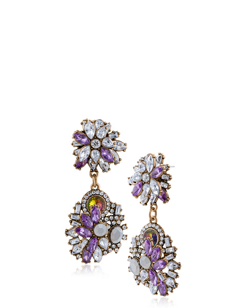 Baroque Floral Cluster Drop Earrings