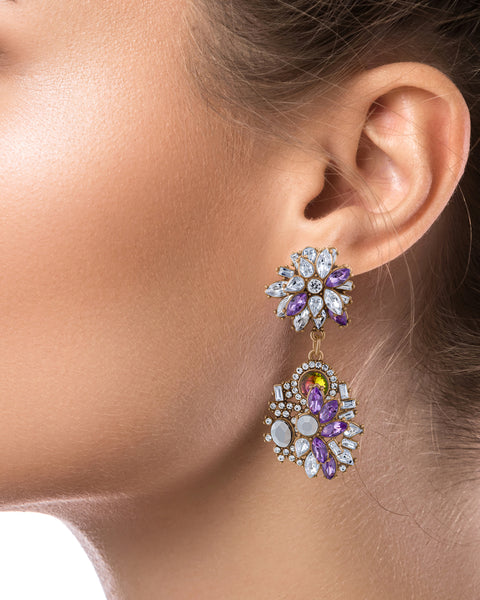 Baroque Floral Cluster Drop Earrings