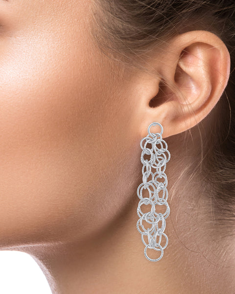 Cluster Chain Drop Earrings