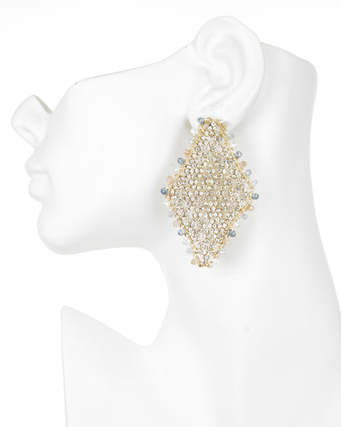 Diamond Shape Crystal Earrings